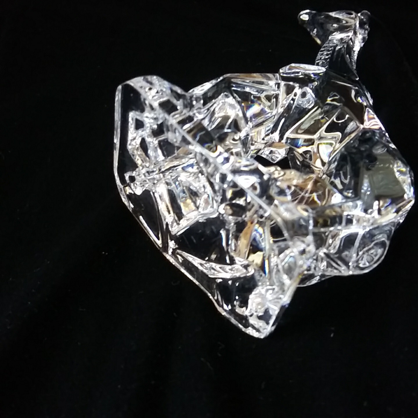 Italian Crystal Giraffe Chiseled Figurine 24% Lead Glass Made In Italy