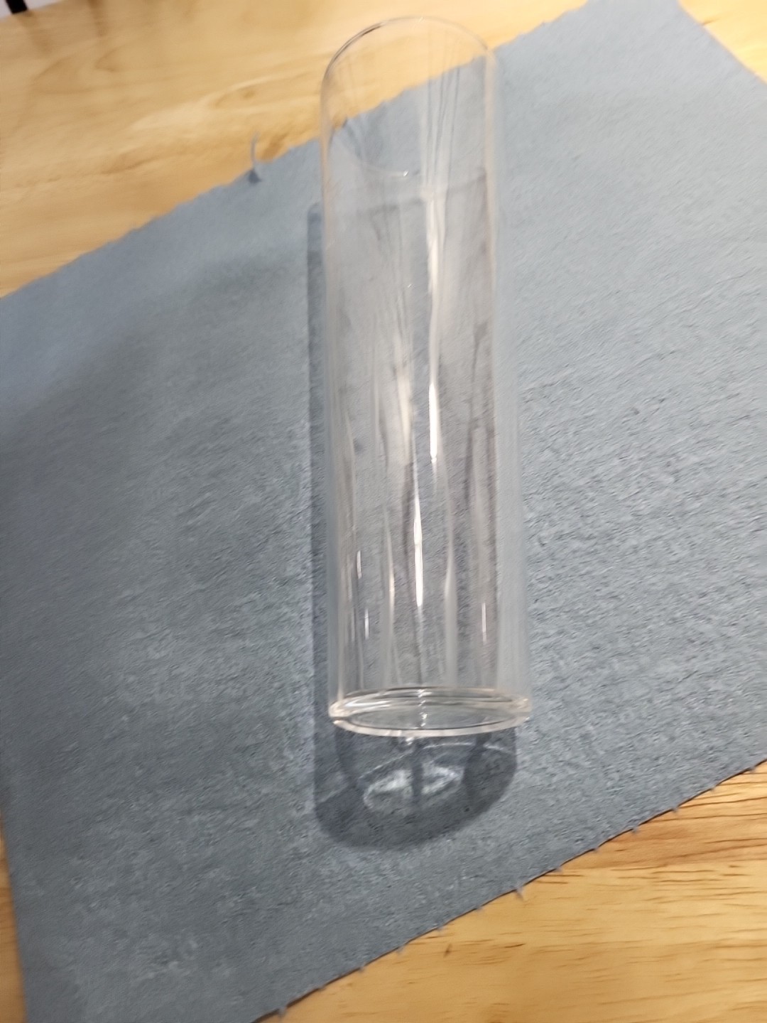 Vintage Crystal Clear Glass Bud Vase Acid Etched Flowers V16