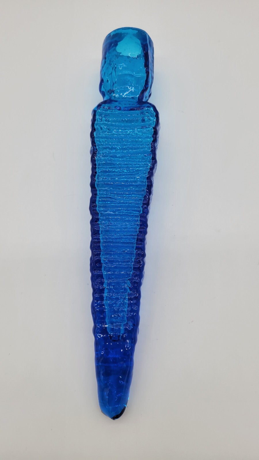 Blenko Turquoise Omnibus Stopper Garden Spear Etched Blenko 2022, FIRST QUALITY