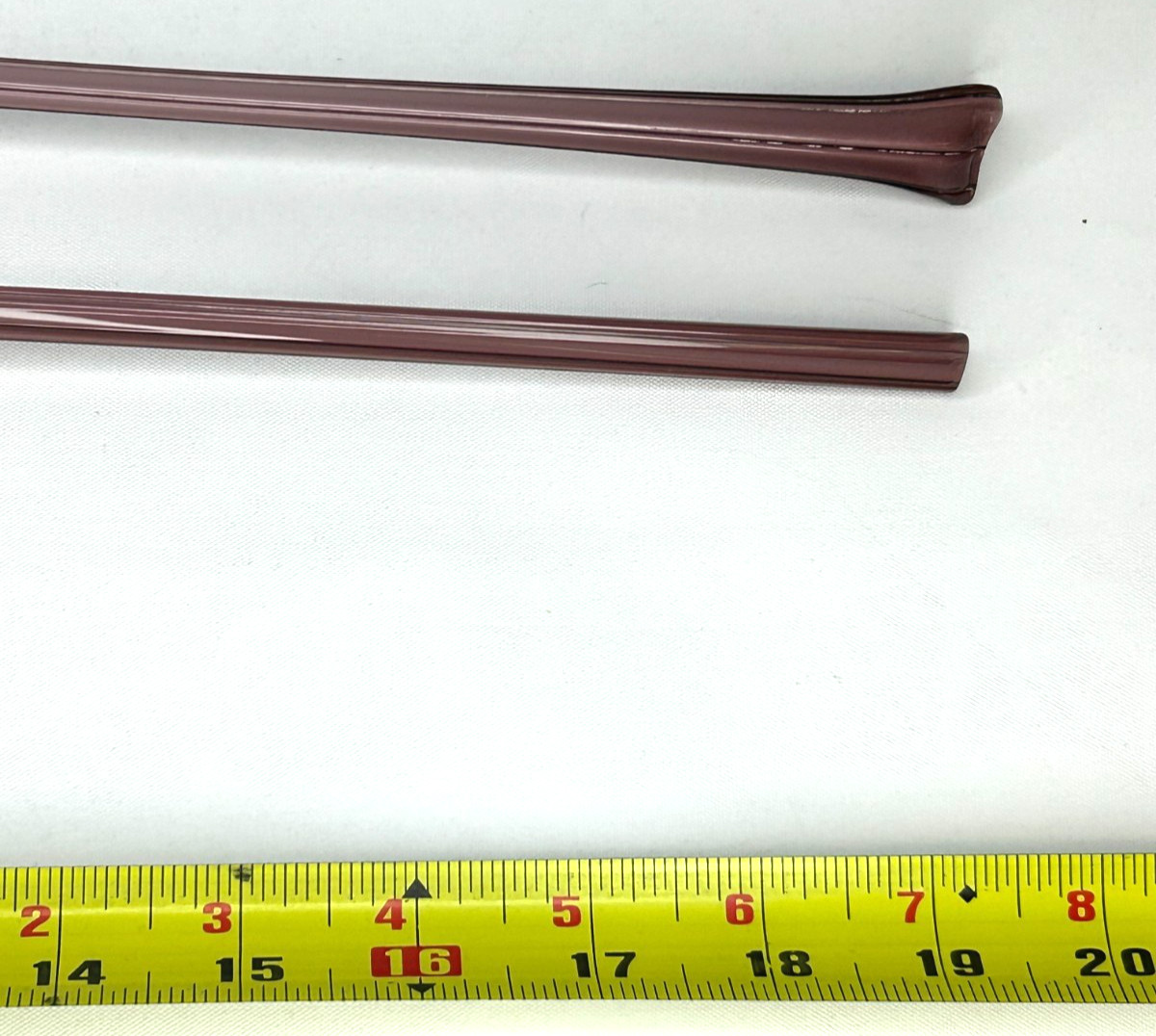 Art Glass Flowers 20″ Long Purple with Glitter Open Petal Long Stem Lot of 2