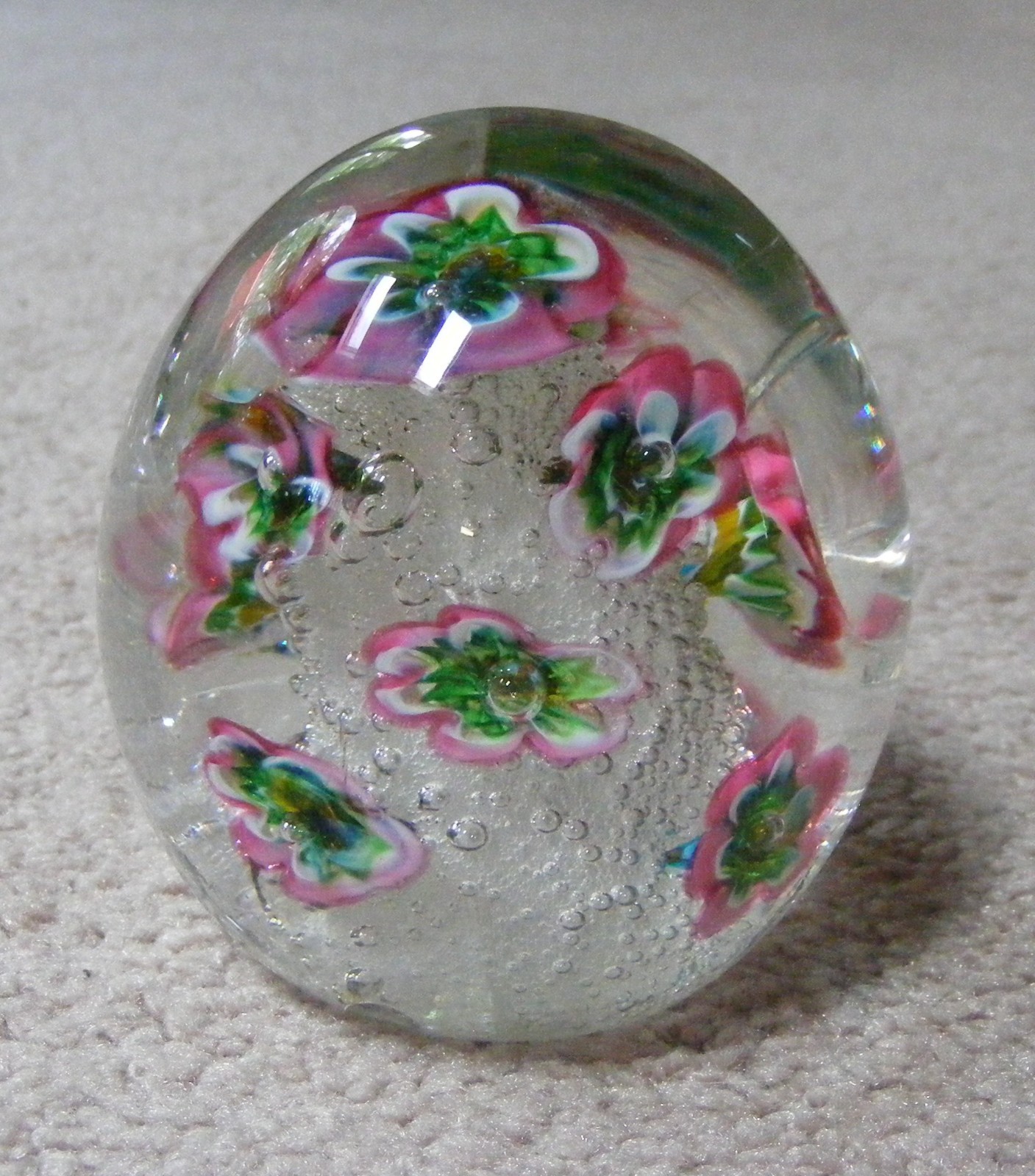 Murano Art Glass Paperweight About 3.5-Inches Tall with 3 Cracks, Sold “As Is”