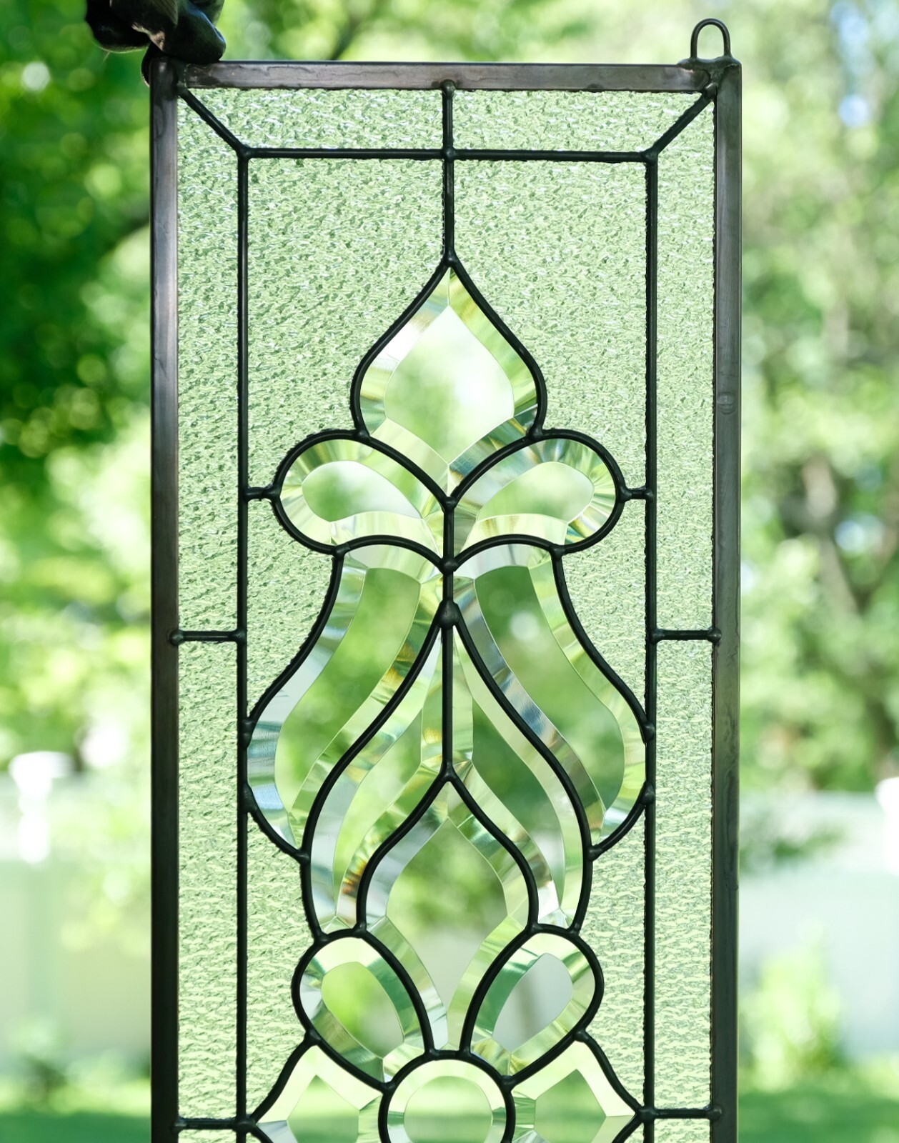 10″ x 36″ Stunning Handcrafted stained glass Clear Beveled window panel