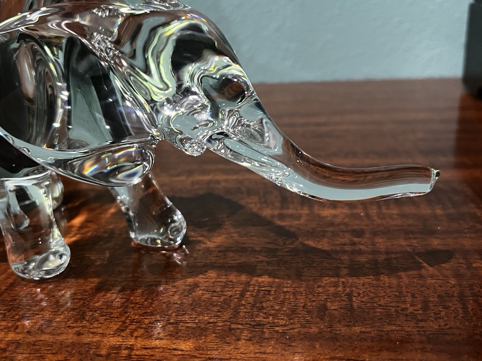 Baccarat 8” Crystal Elephant Perfect Condition Glass Figurine