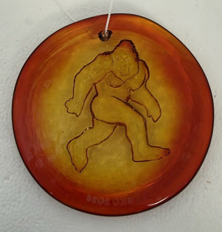 Blenko Glass Suncatcher – Bigfoot – Tangerine