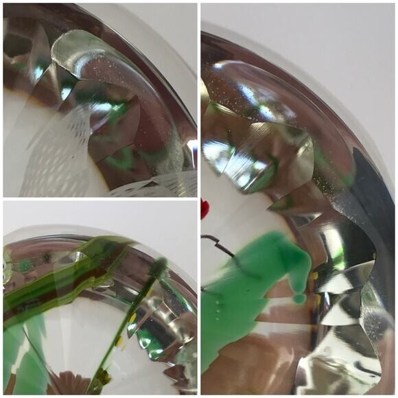 Perthshire 1986C Aventurine Dragonfly Faceted Clear Lampwork Insect Paperweight