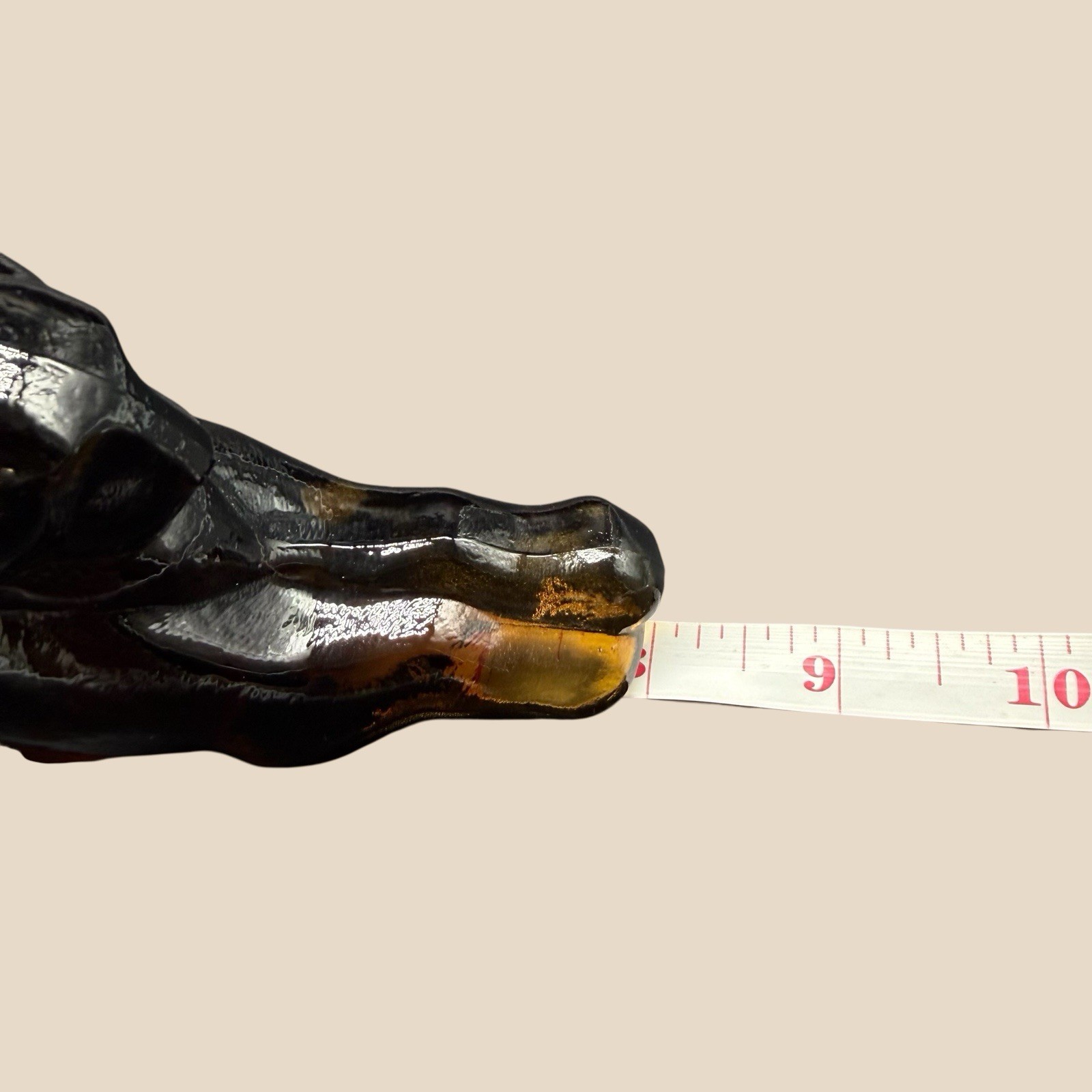 1980s Heisey Imperial Glass Rare Smokey Panther Tiger Cat Paperweight Figurine