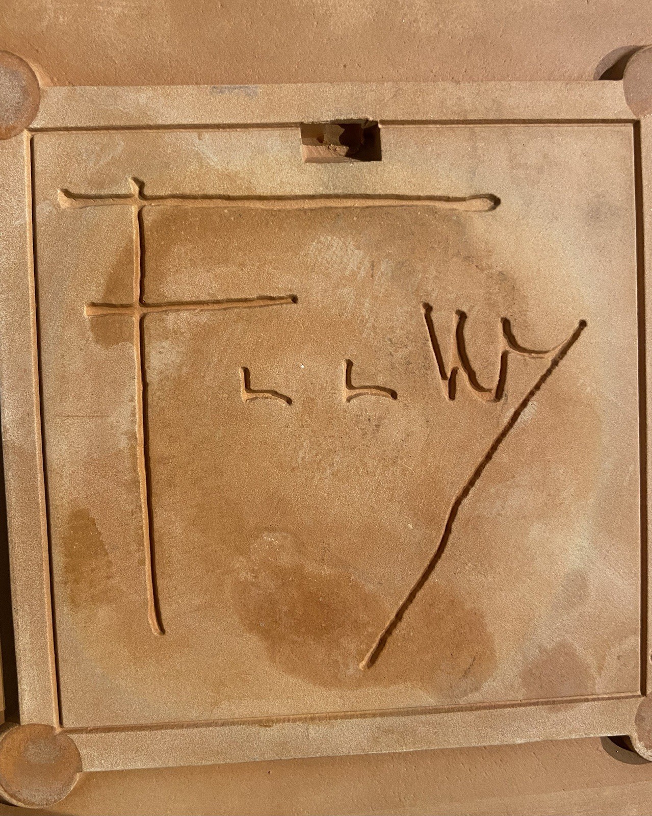 Frankoma Pottery Frank Lloyd Wright Willits Skylight Terracotta Tile Trivet