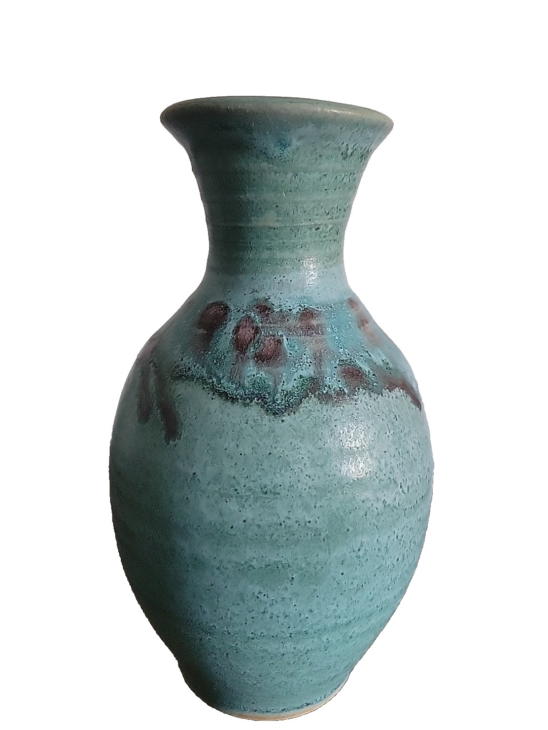 Studio Art Hodaka Pottery Bud Vase, 6.5in 2006 Signed Turquoise native inspired