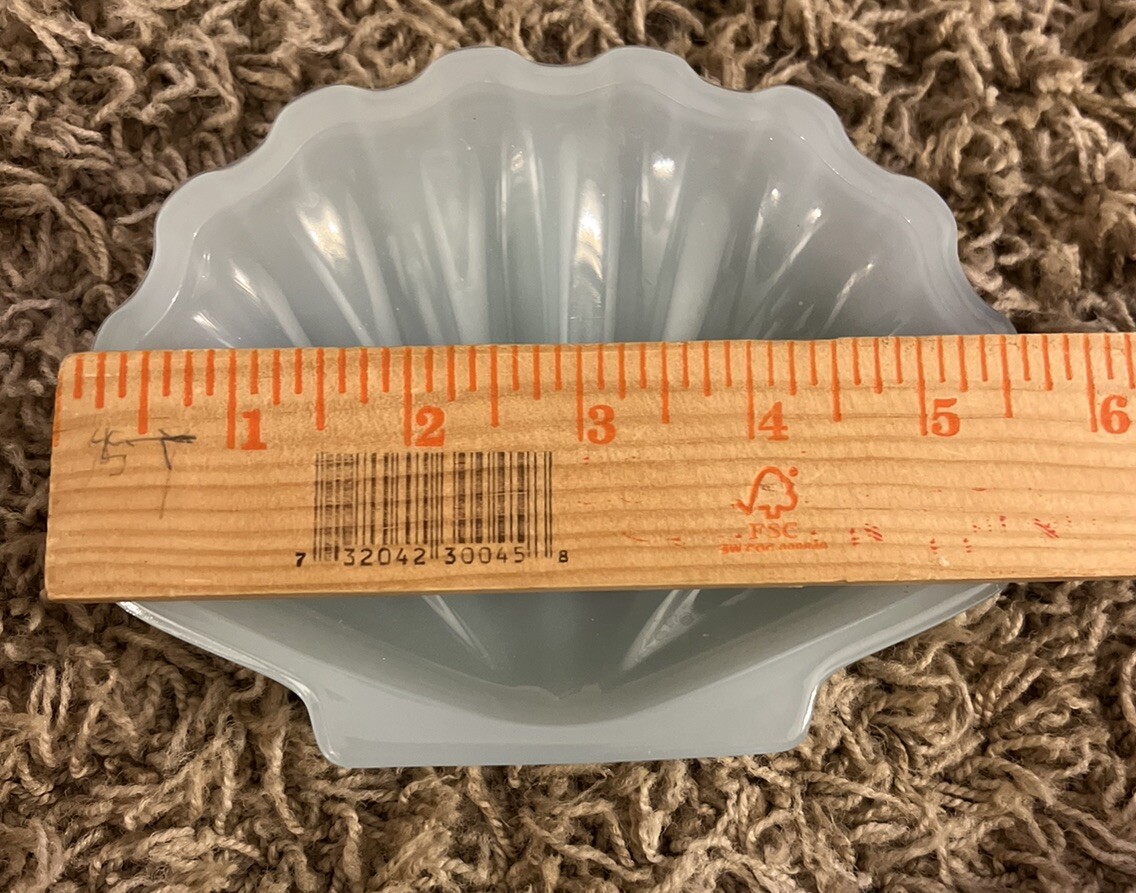 V. Nason & C. Art Murano Italy Shell Soap Dish And Glass Blue Vintage