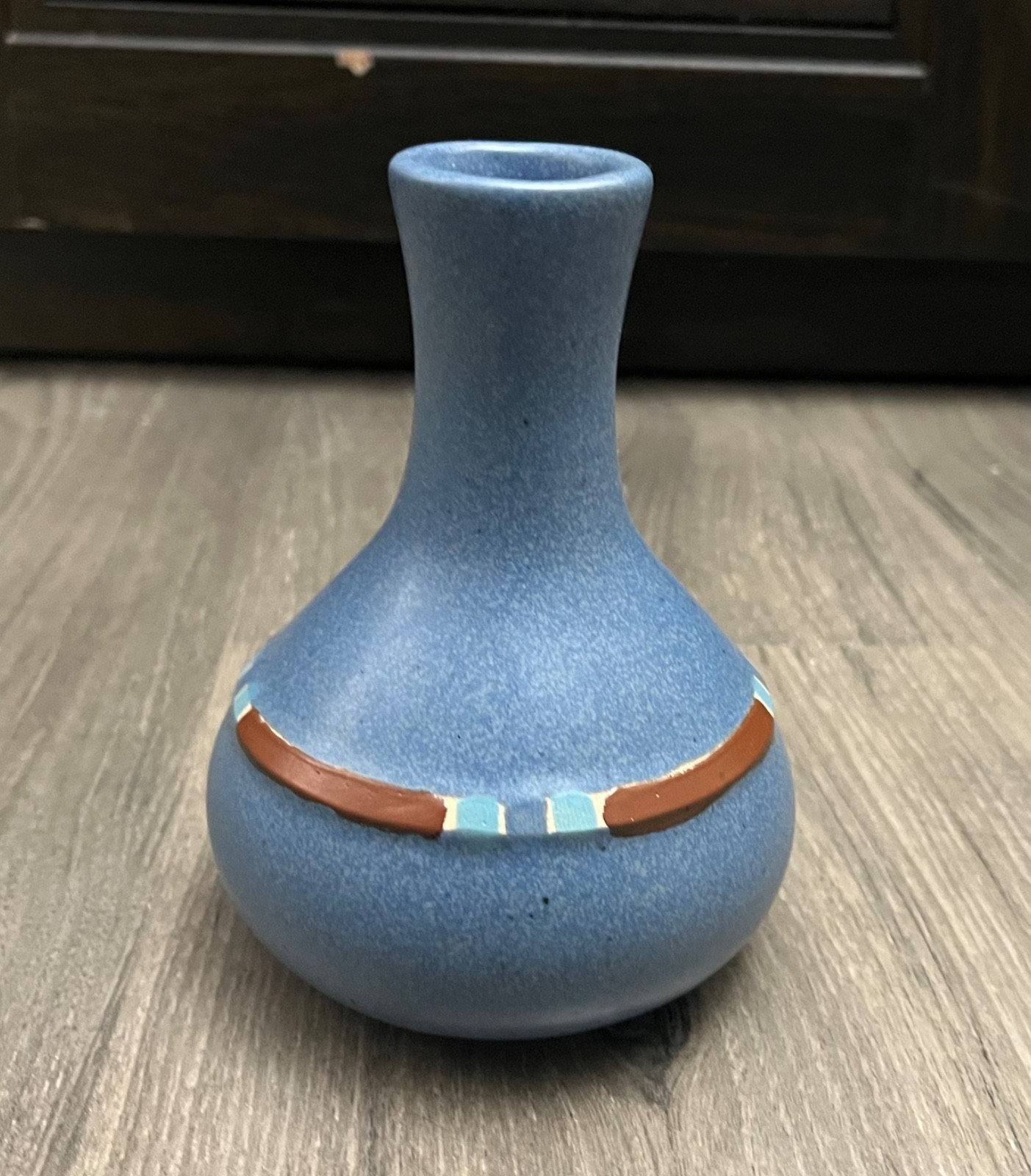 Dansk Mesa Sky Blue Bud Vase Southwest Design Made In Portugal Approx 5” H