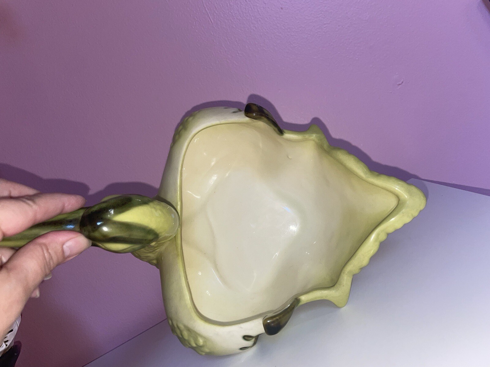 Hull USA Vintage 1950’s Pottery Goose Duck Swan Planter Chartreuse Green