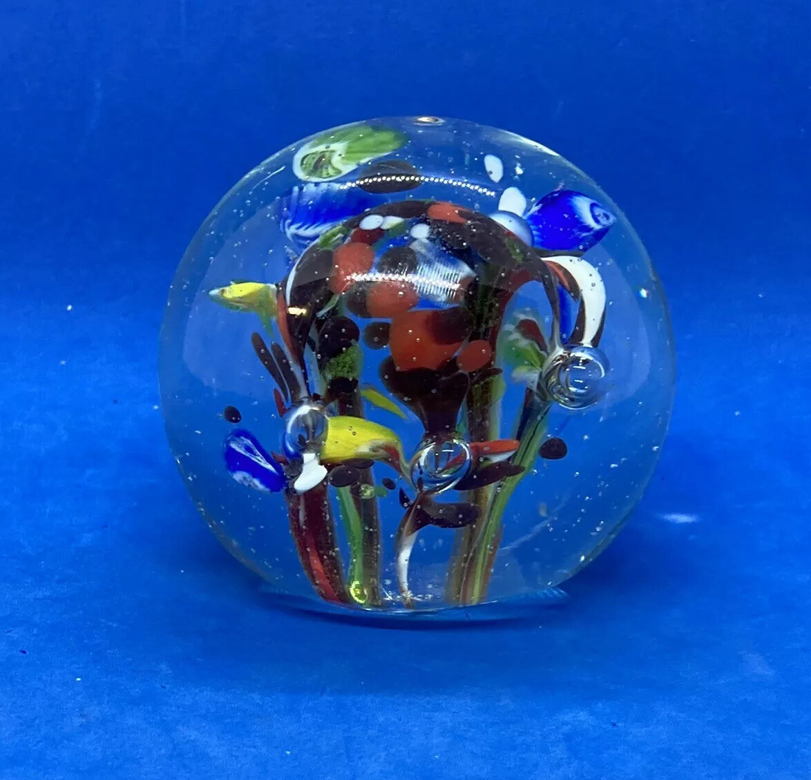 Vintage 1970s Crystal Glass Paperweight Tulip Flower Tabletop Art Decor 6