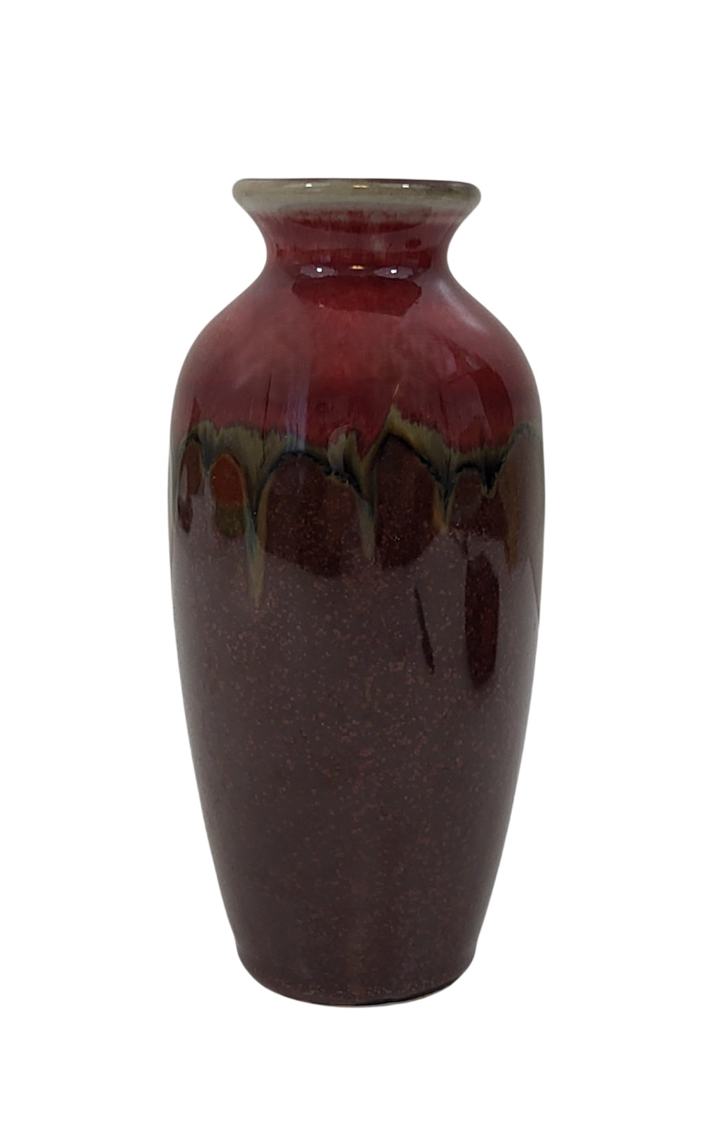 Hosley TM Pottery Ceramic Drip Glazed Bud Vase 6″
