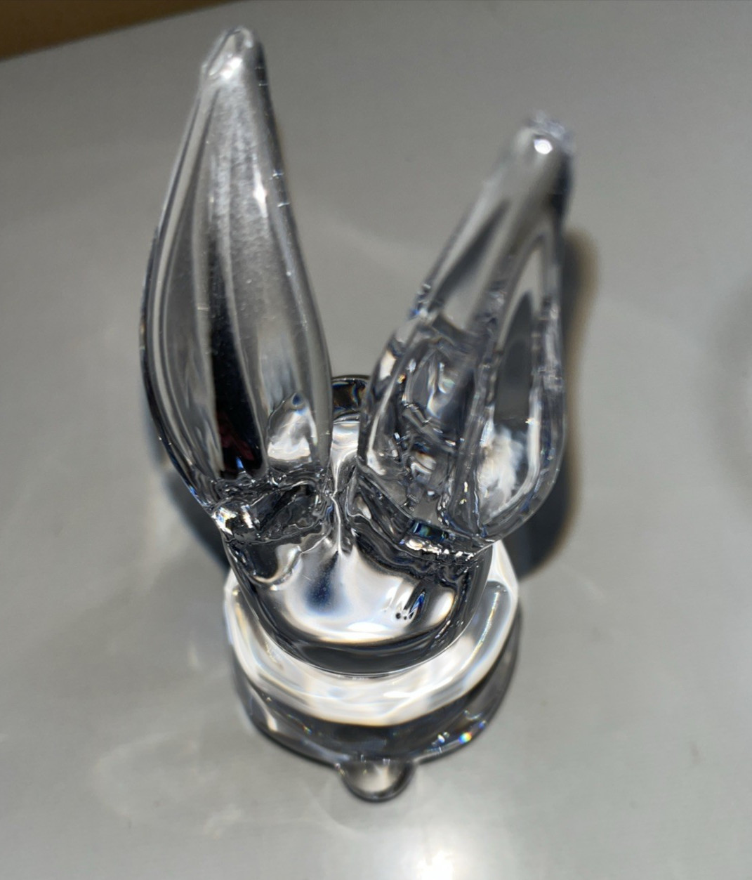Art Glass Clear Glass Bunny Rabbit Paperweight Figurine Crystal Sheer Figurine