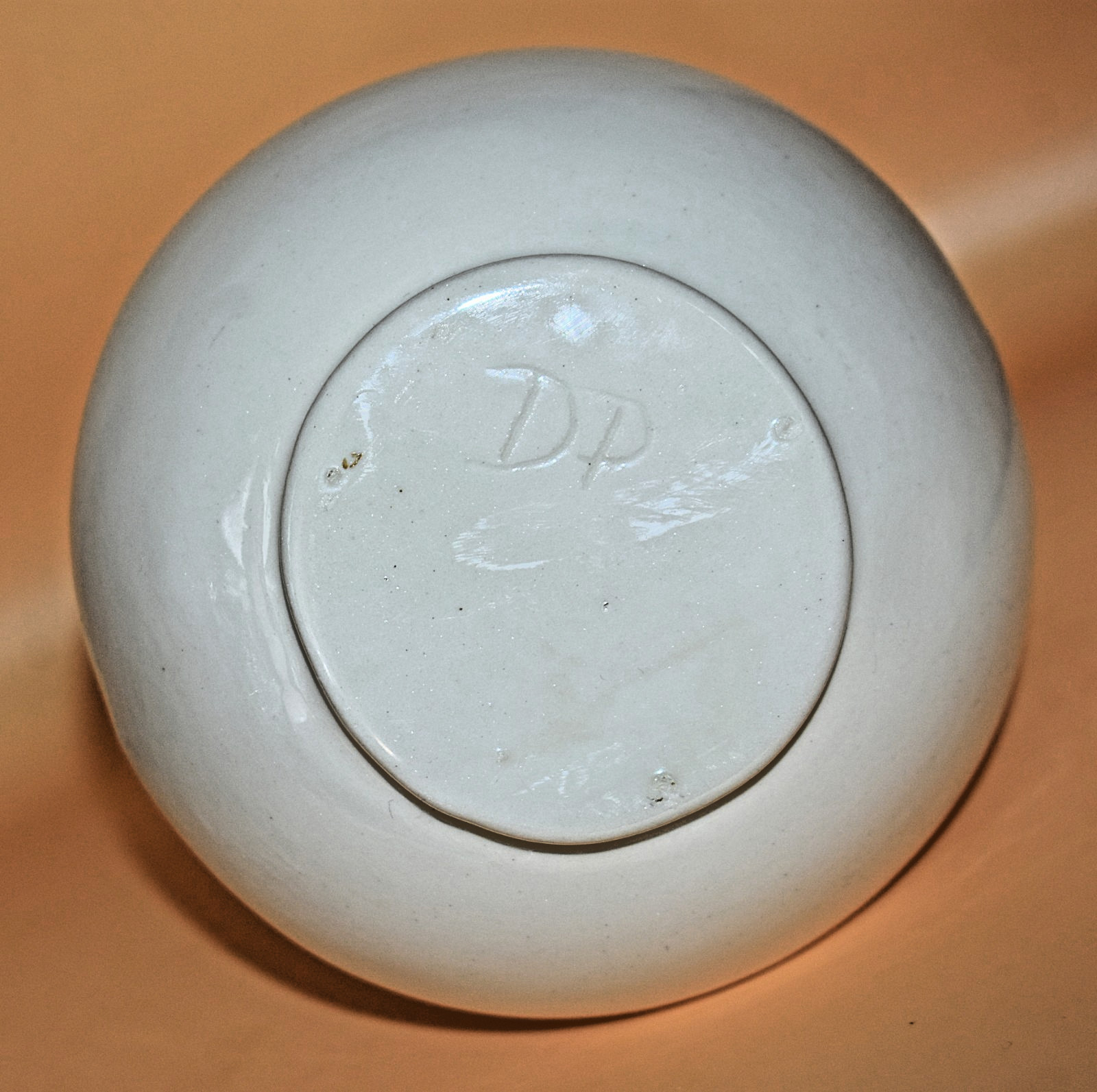Midcentury Namron Art Deco Pottery Handmade Daisy Handled Vase Incised DP Mark