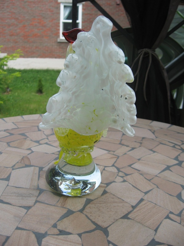 #H55 vintage super BLOWN GLASS Murano rooster BIRD ITALY 9.25″ in tall