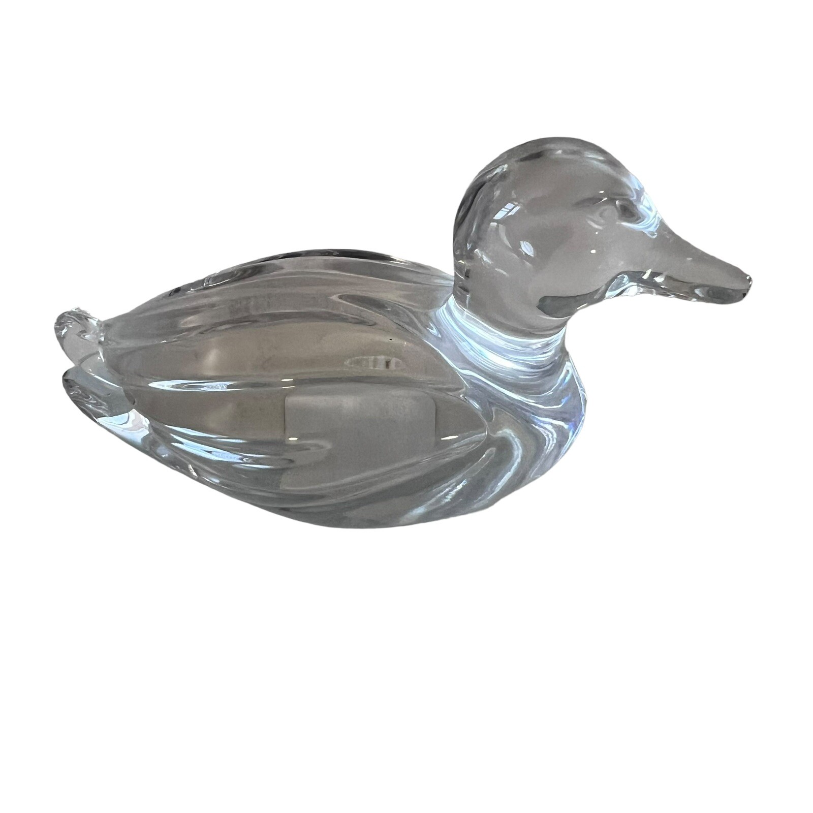 Vintage Glass Duck 24% Lead Crystal Figurine Germany