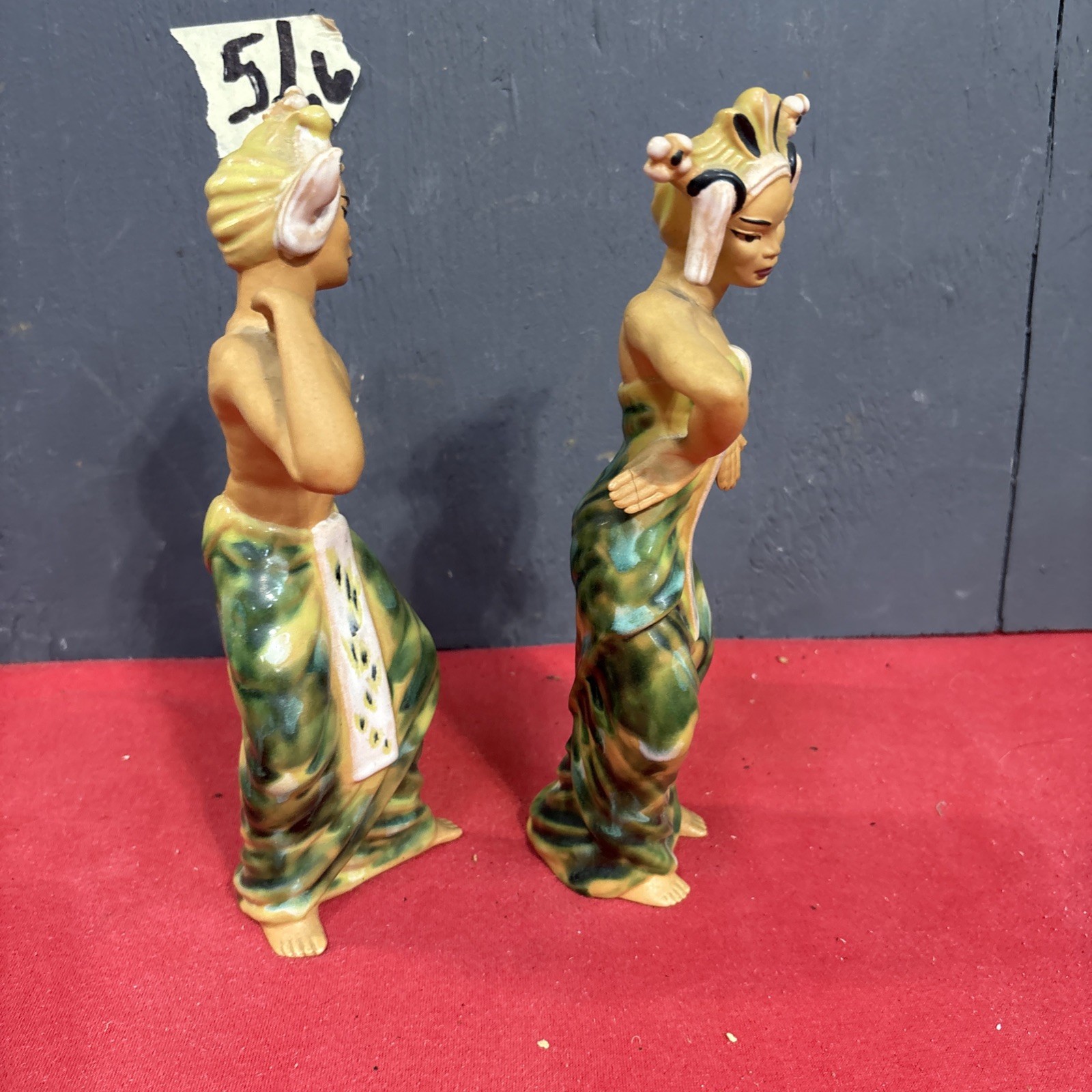 N-Vintage Pair CERAMIC ARTS STUDIO Figurines 9.75″ Indonesian Balinese Dancers