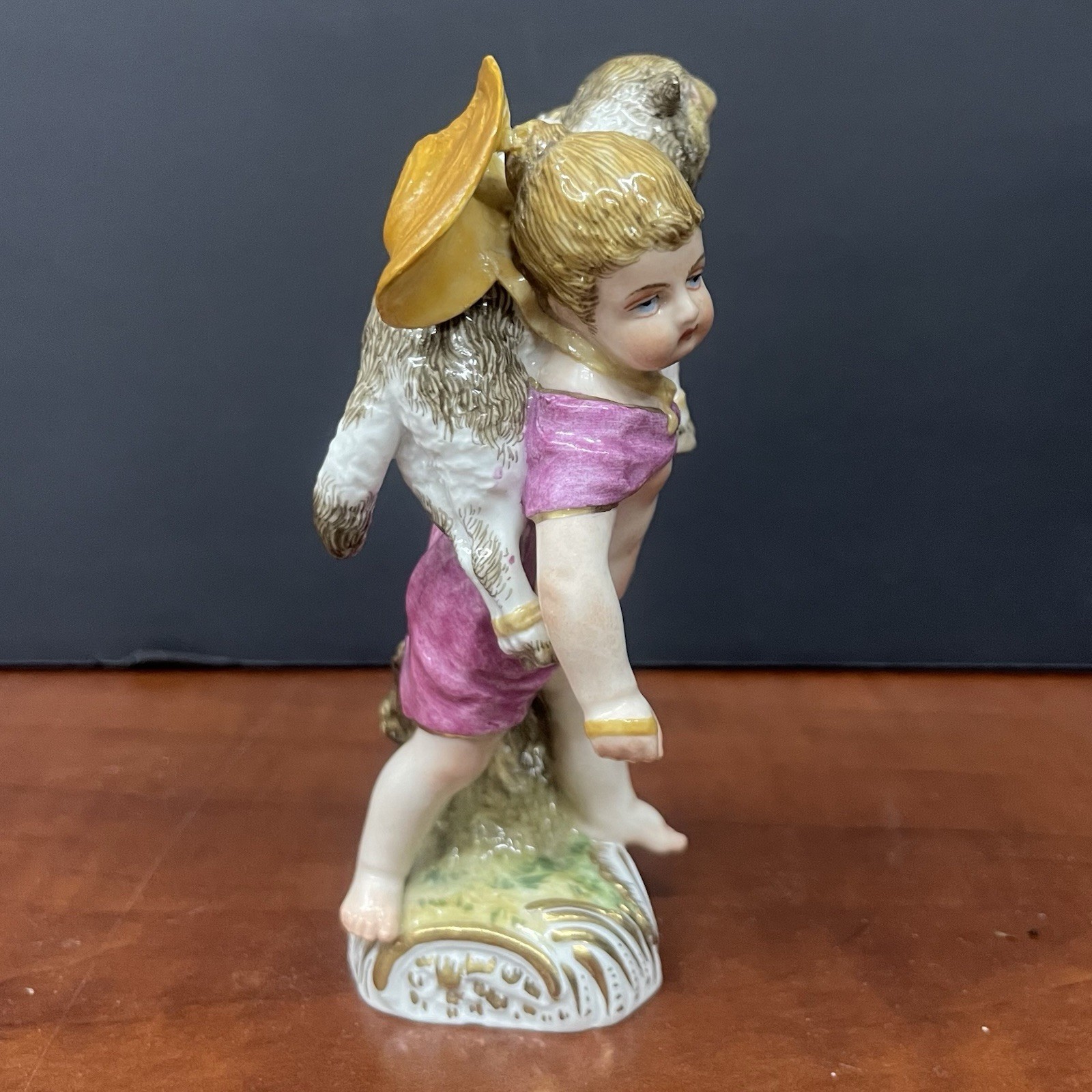 VTG KPM Berlin Porcelain Figurine Boy with Sheep Hand Painted 19th century
