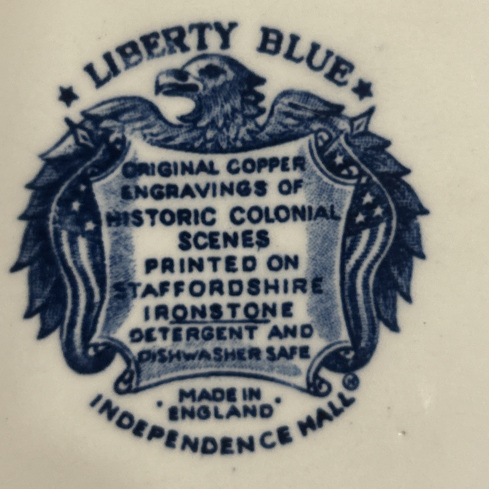 Liberty Blue Independence Hall original copper engraving of Historical scenes.