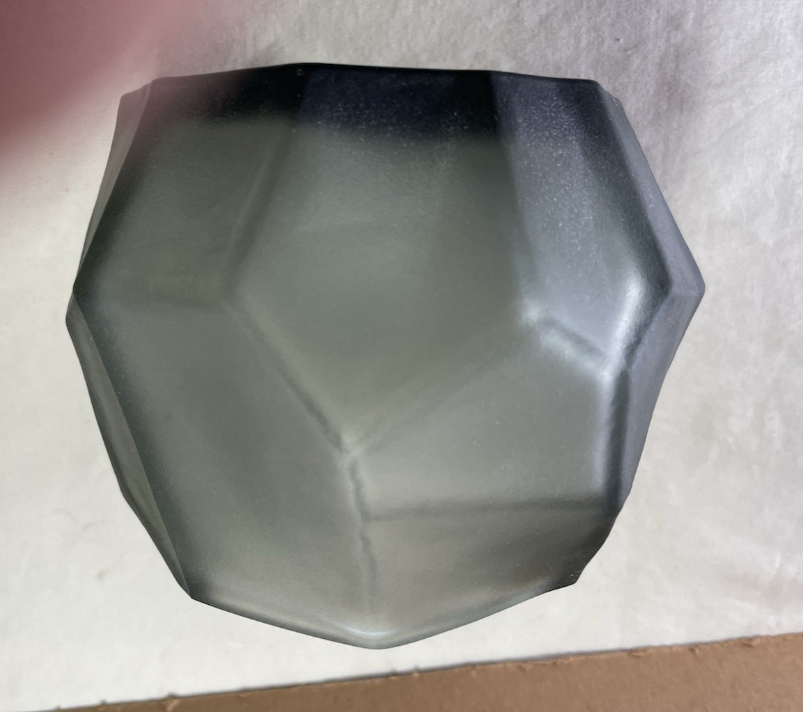 KOPP ART GLASS RUBA ROMBIC STYLE VASE ART DECO FROSTED CUBIST MODERNIST 4″