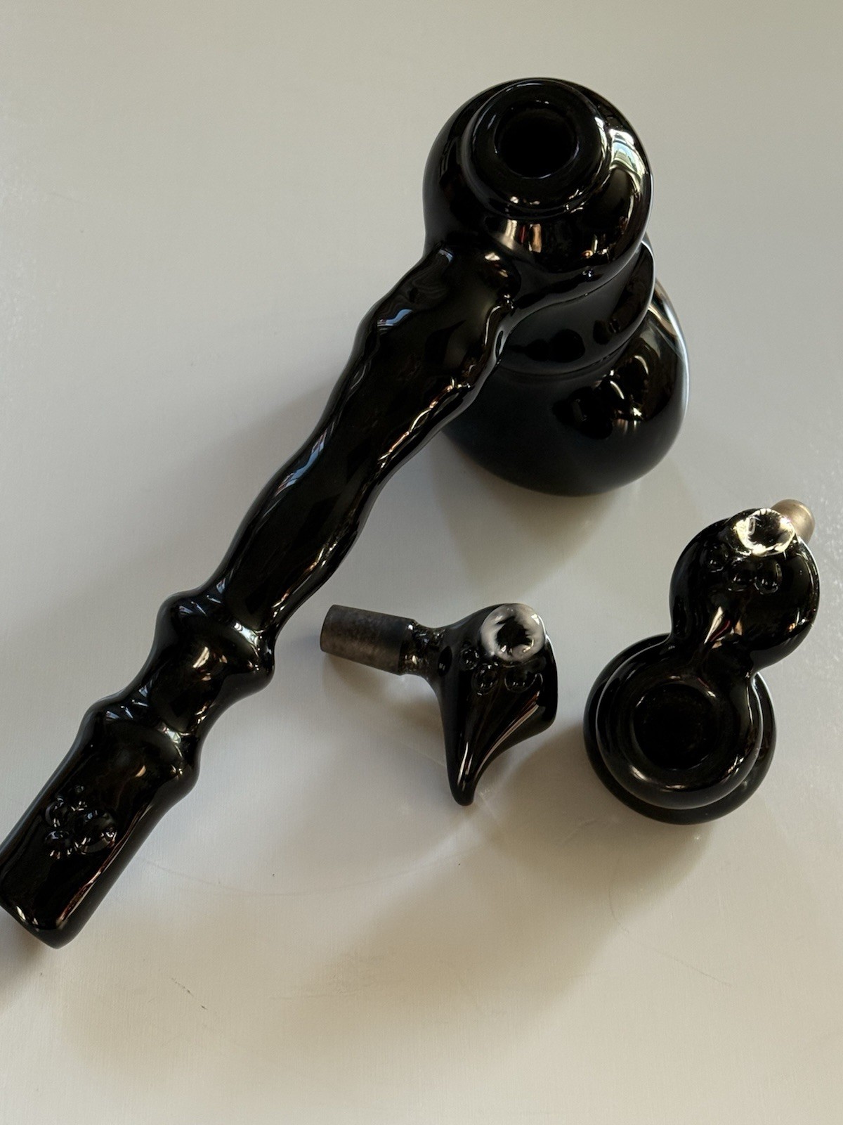 Evan wood Glass Custom Black On Black See-Through Window & Worked Ash Catcher