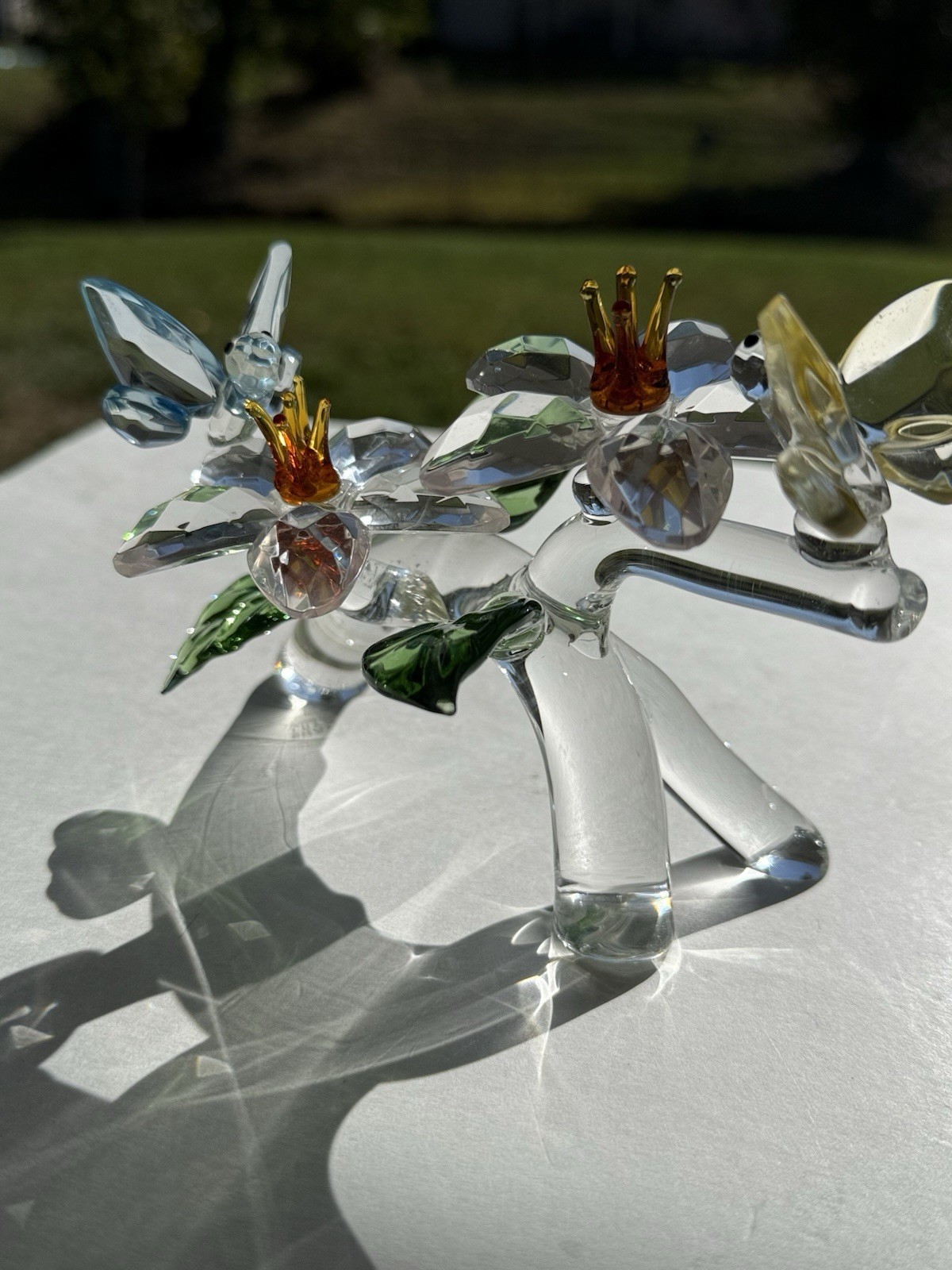 Vintage Shannon Crystal by Godinger “Flowers and Butterflys” Crystal Sculpture