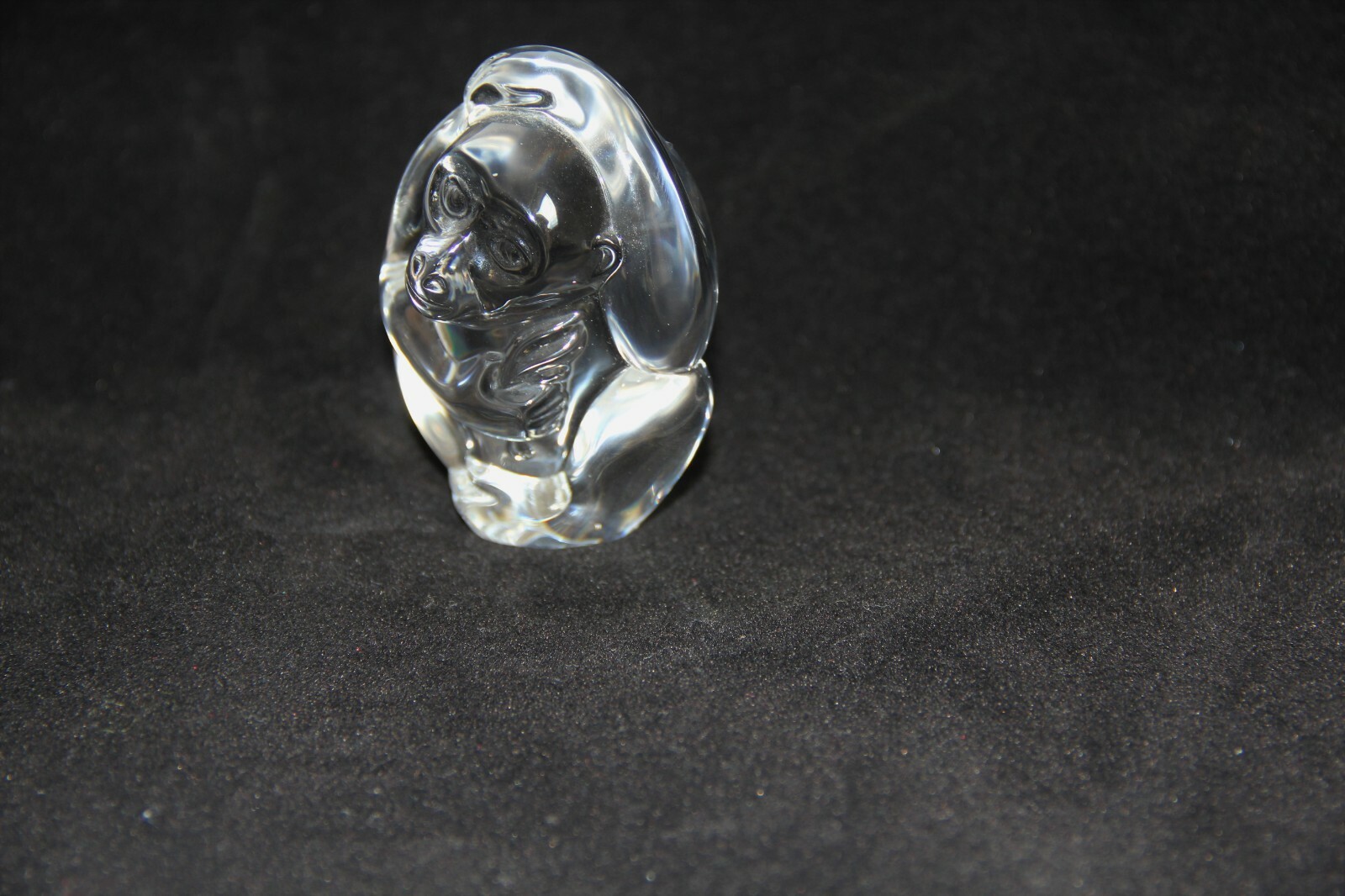 Vintage Steuben Crystal Monkey. This 1992 Limited Edition Carved Clear