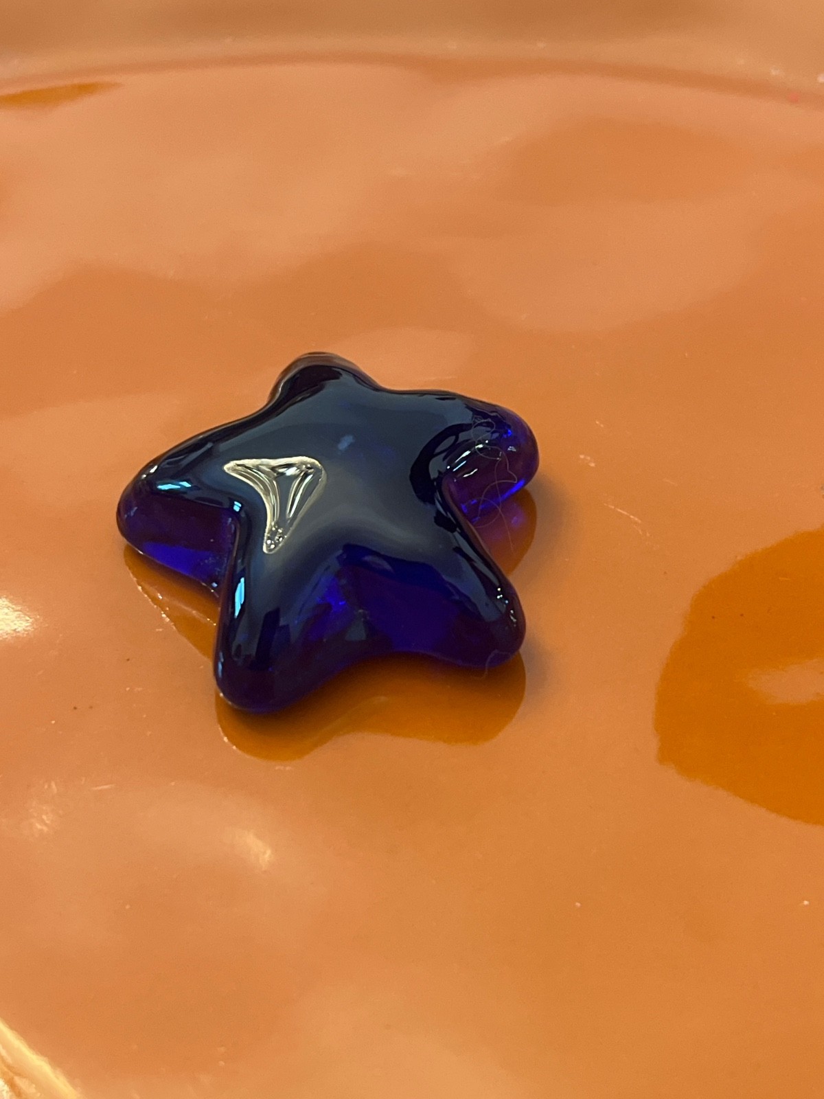Cobalt Blue Star Paperweight Collectible 1 3/4″