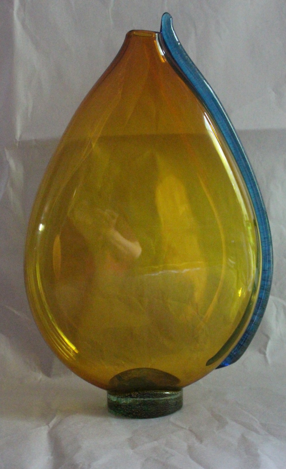 Vetro Vero Art Glass 10 3/4″ Signed Flask Vase