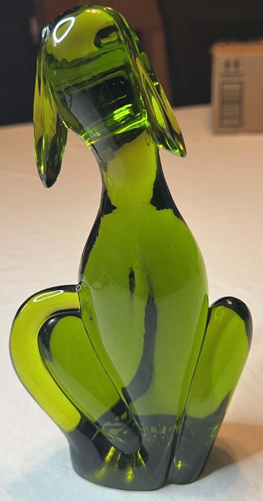 Viking Glass Epic Hound Dog Figurine 8” Avocado Green Mint Condition!