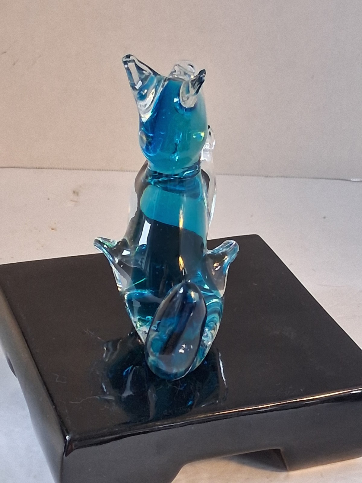 VTG Murano Artas Sommerso Tech. Blue Glass Fox Figurine; Hand Blown; EUC/Mint!