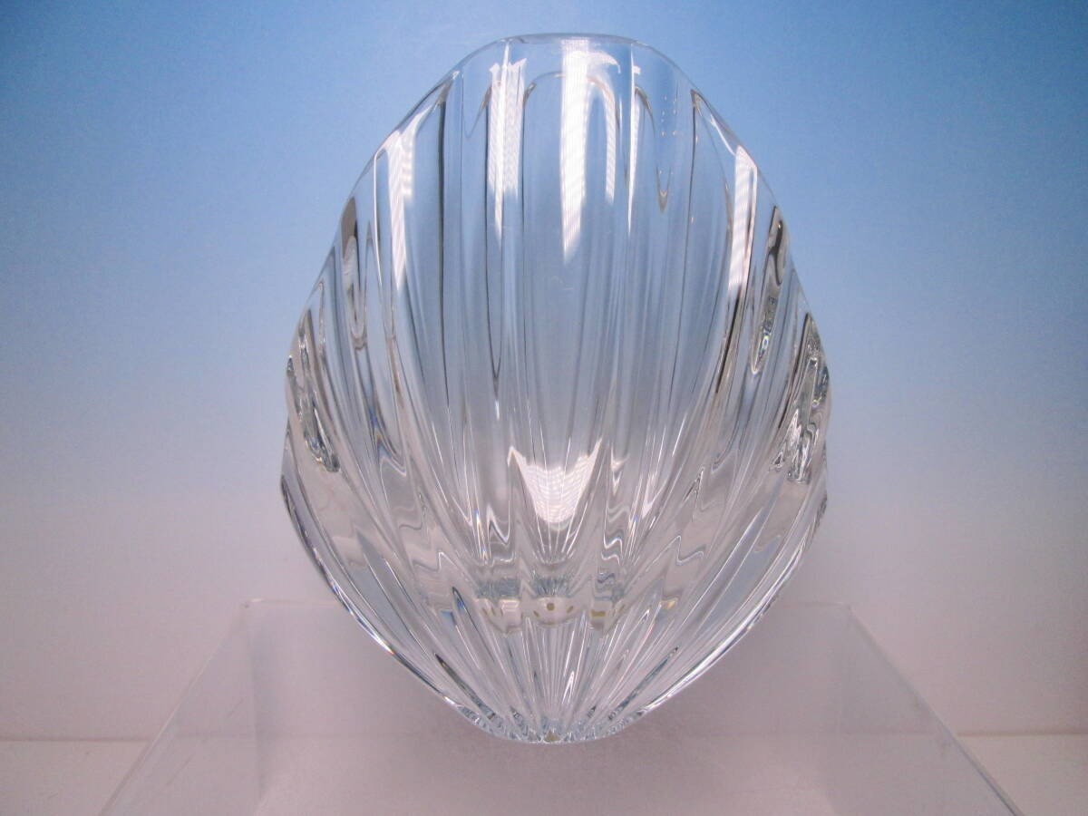 BACCARAT Shell Shape Vase 20.5cm Rigot Crystal No Case