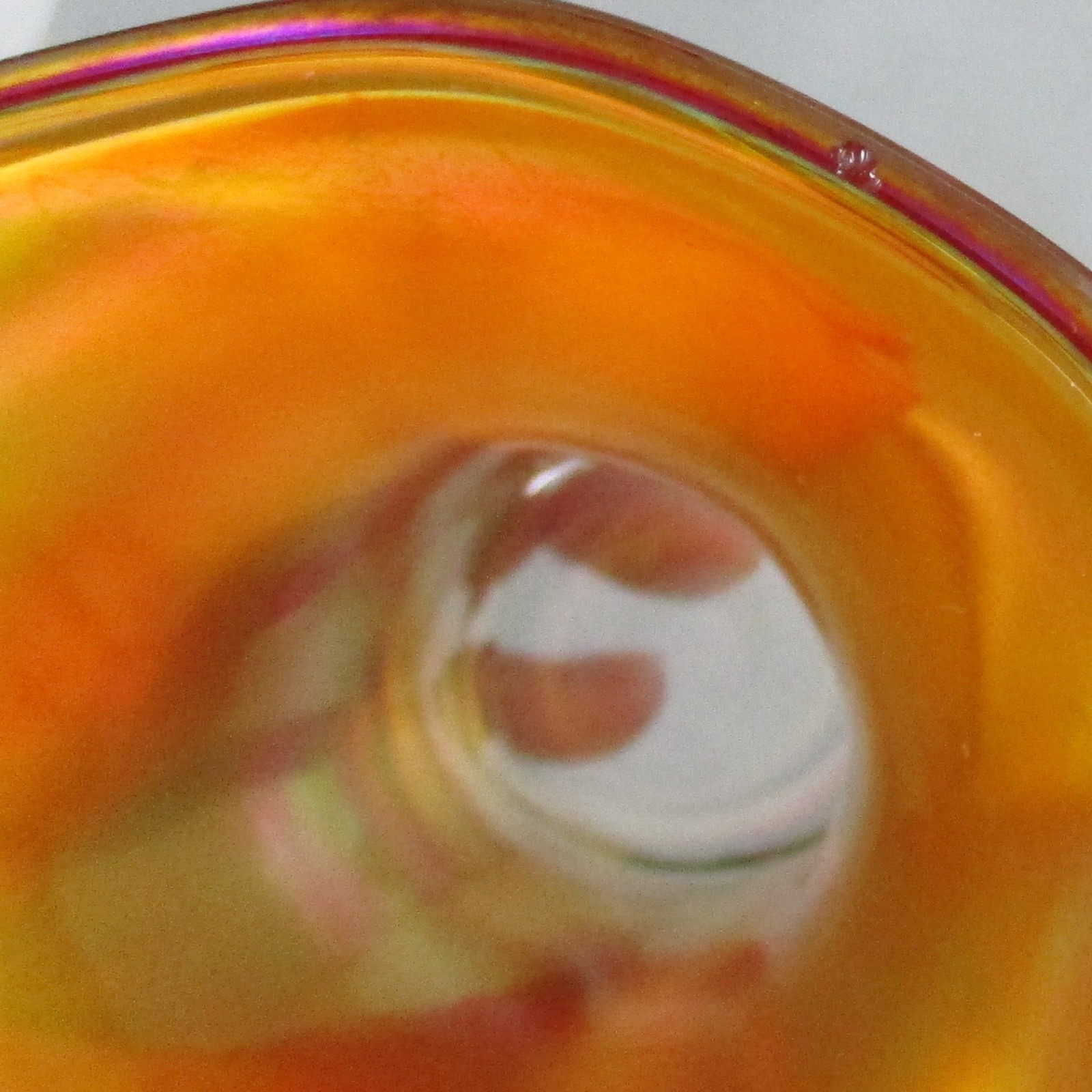 IMPERIAL SMOOTH PANELS MARIGOLD CARNIVAL GLASS SQUATTY VASE