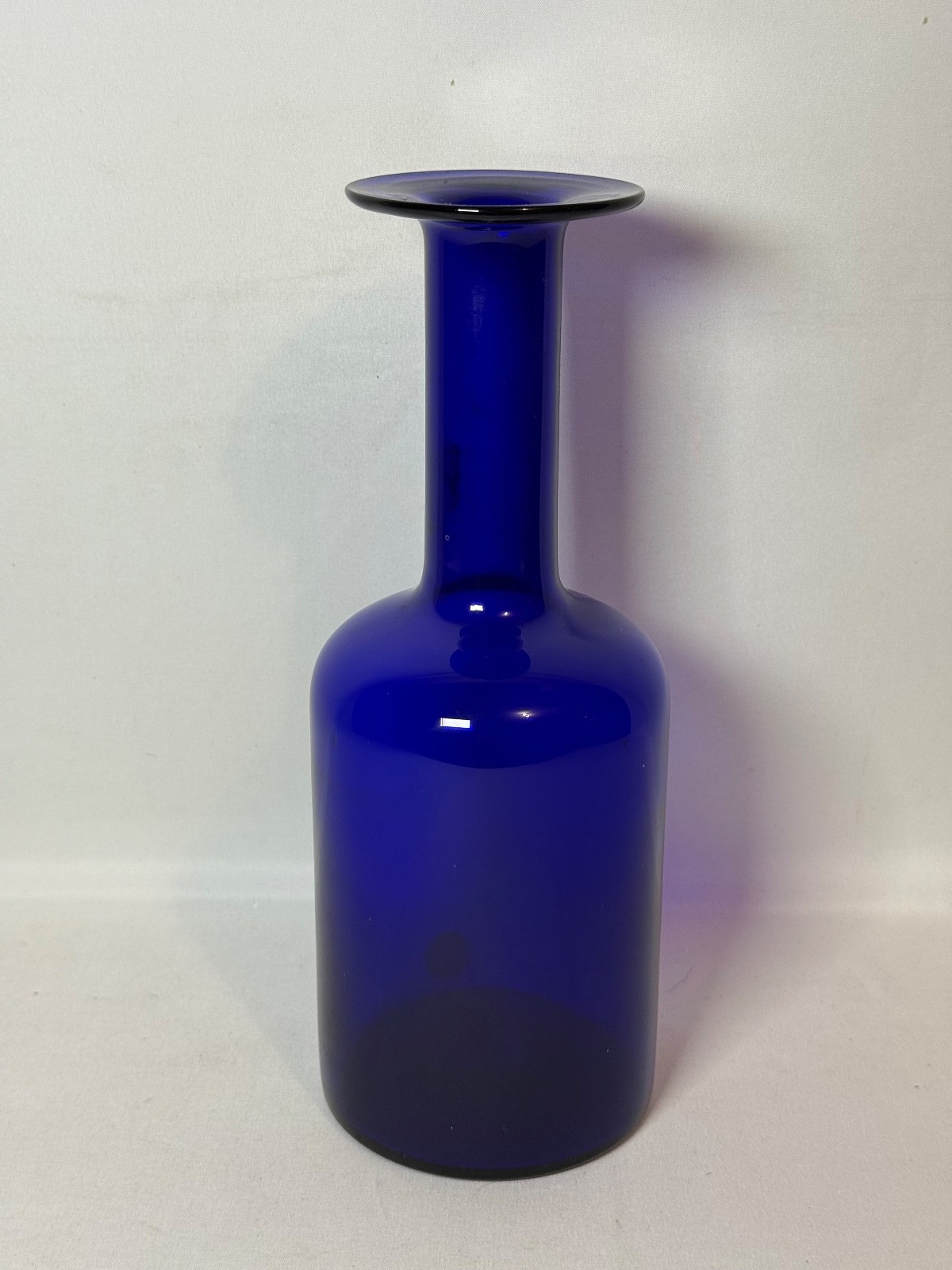 Holmegaard Gulvase Otto Brauer Design Cobalt Blue Danish Modern Glass Vase