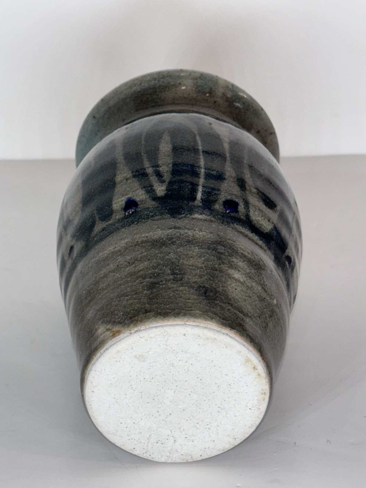 Handmade Olive Green/Grey and Blue Glazed Vase – 6 Inches