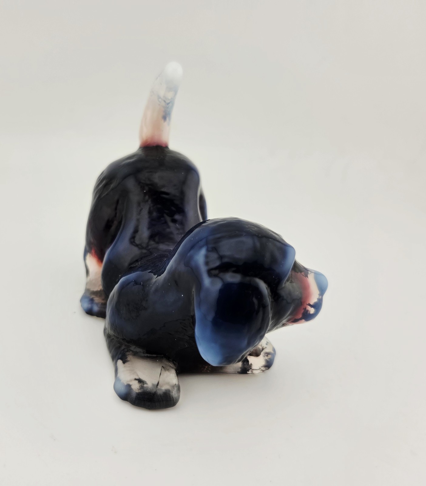 Fenton Glass 2003 Opalescent Plum Puppy Figurine Carolyns Collectibles Exclusive
