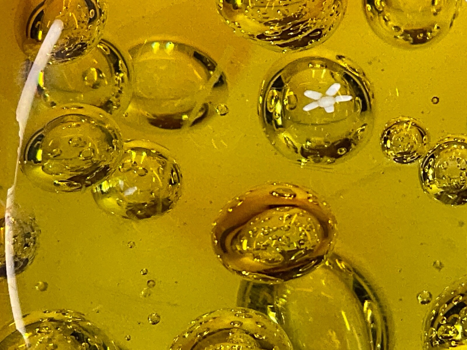 Vtg 5lb Amber Glass Paperweight Fun Bubbles-5LB12.4