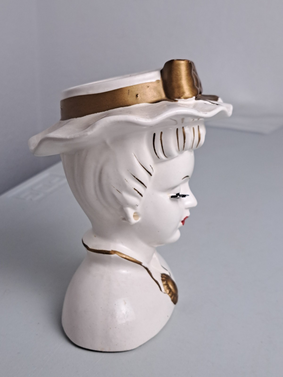 VTG. 1950’s Lady Head Vase Ceramic Collectible Japan- NO EARRINGS