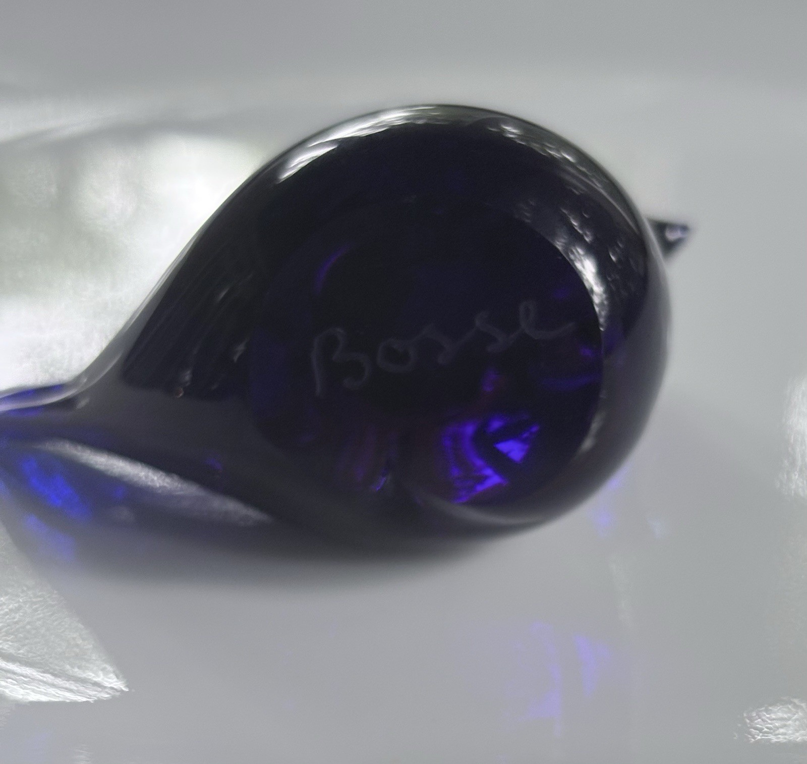 COBALT BLUE BIRD FIGURINE ~Bosse Sweden~2.5 In.