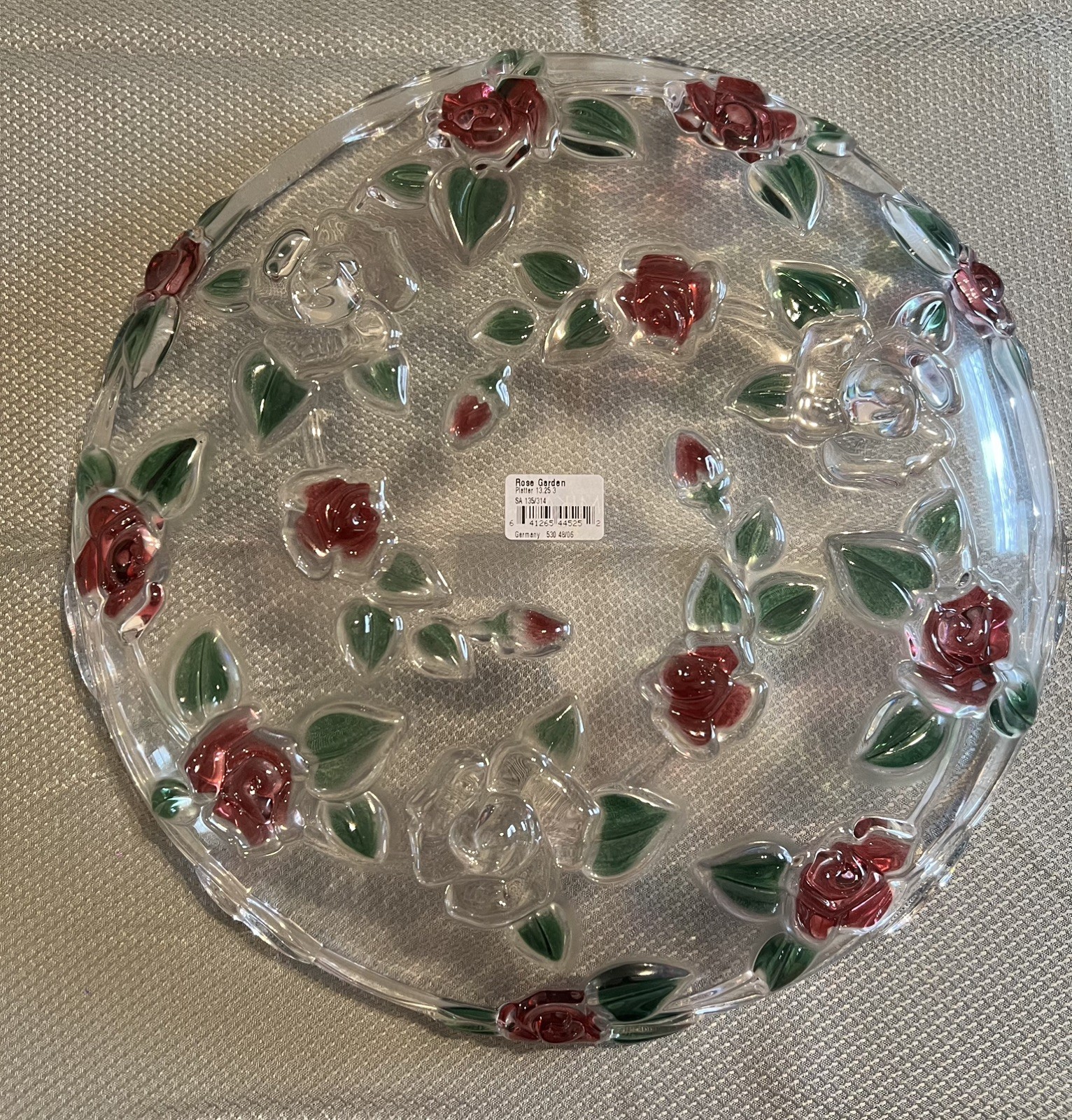 MIKASA Serving Tray Round 13.25 inch Rose Garden Pattern NEW NIB