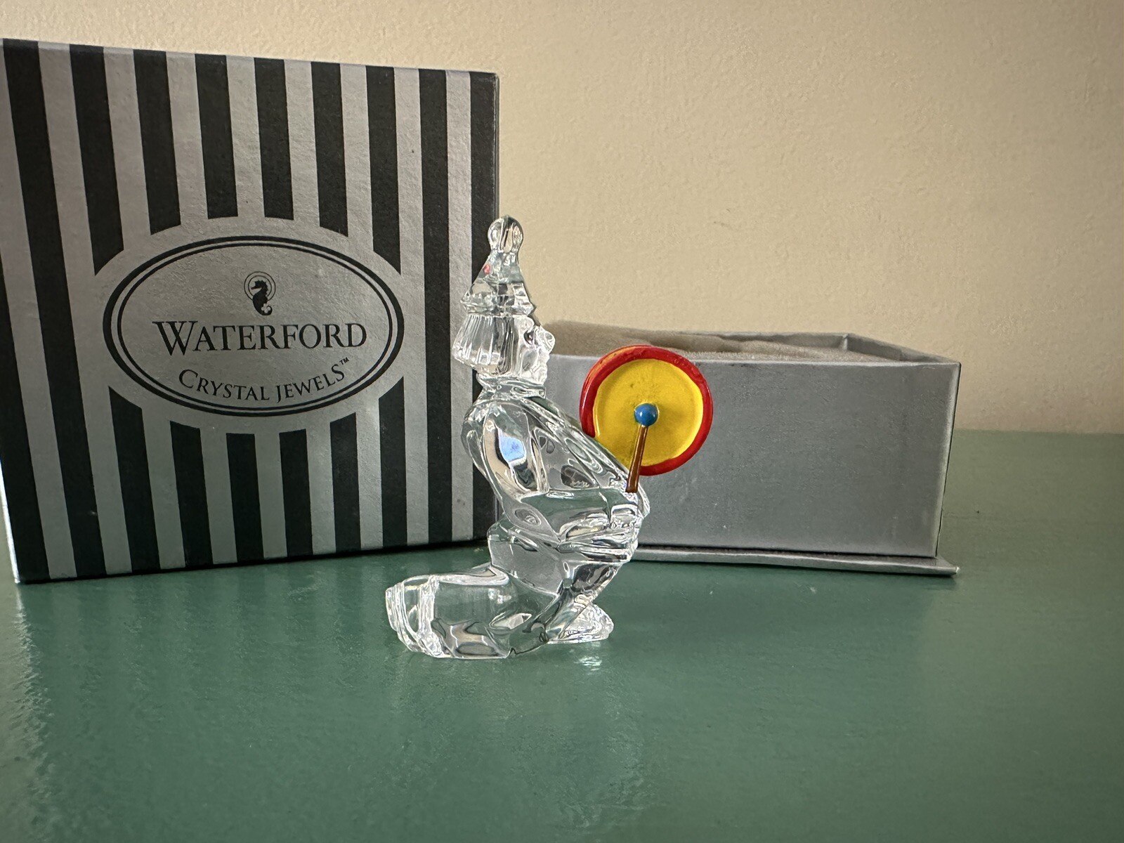 Waterford Crystal Clown with Drum Figurine Merry Music Collection Boxed & COA