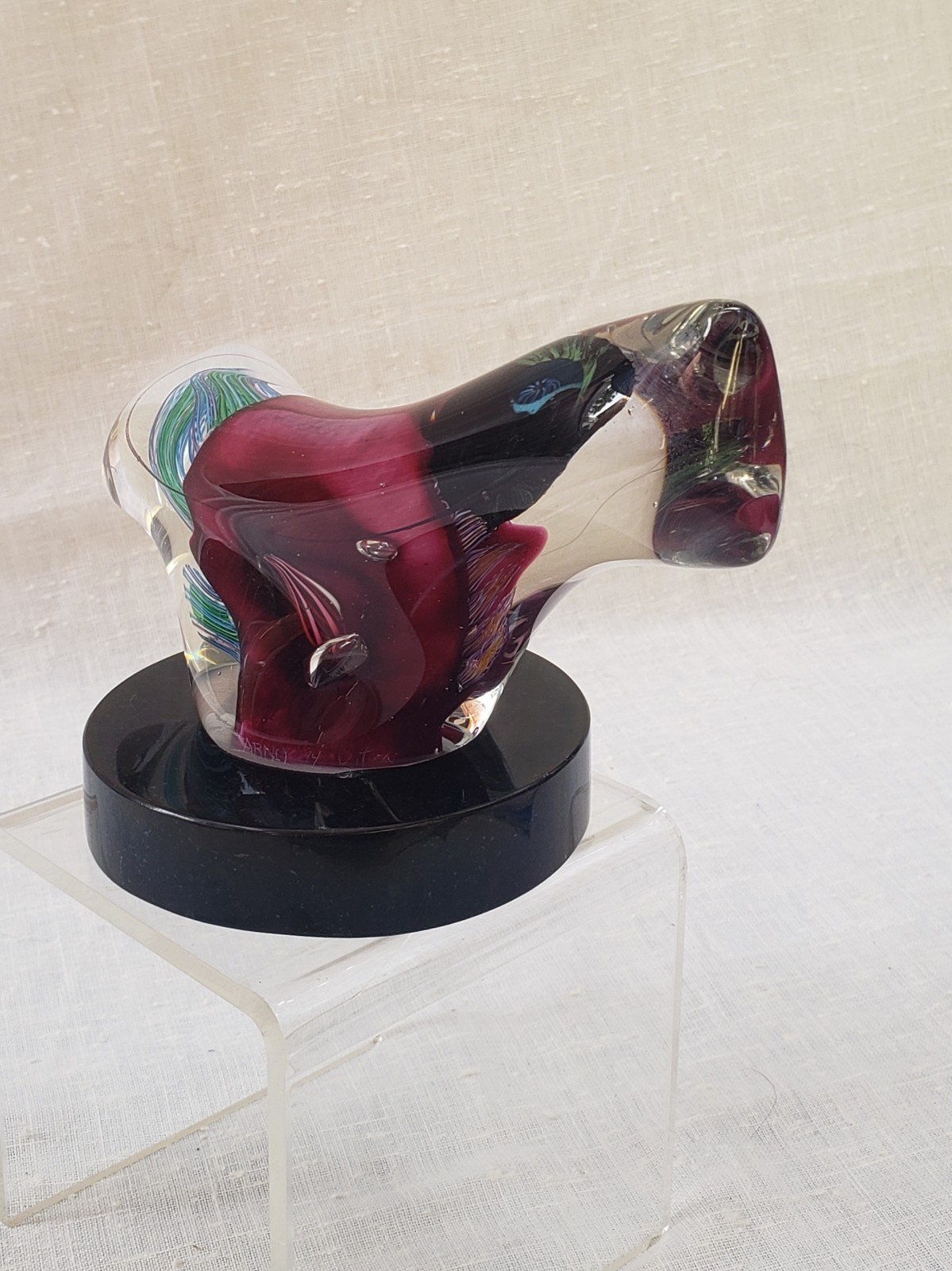 Handblown Art Sculpture Abstract Twisted Art Glass Mike Carney Sgn ’94 Vitra 7.5