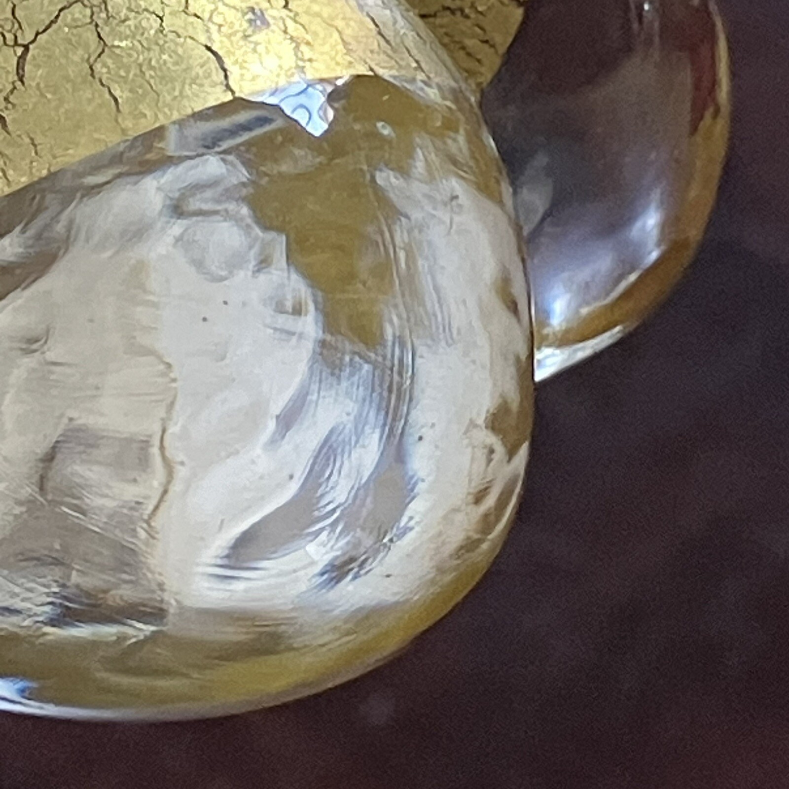 Robert Held Art Glass Handmade GOLD FLECKS HEART Paperweight New
