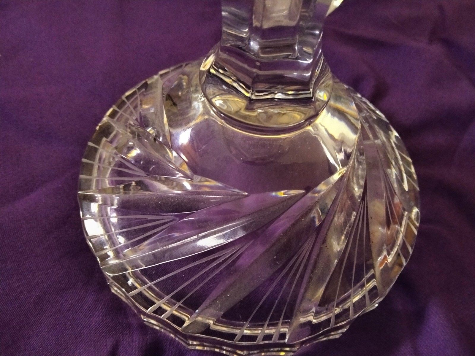 Set of Three Heisey Glass Candlesticks “Old Sandwich” Pattern (10, 8 ,6 inches)