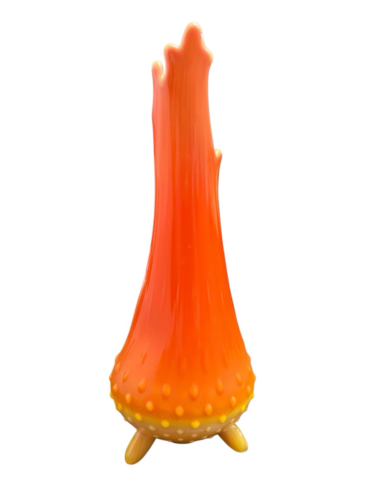 L.E. Smith Bittersweet Hobnail 3 Toe Swung Vase Vintage MCM