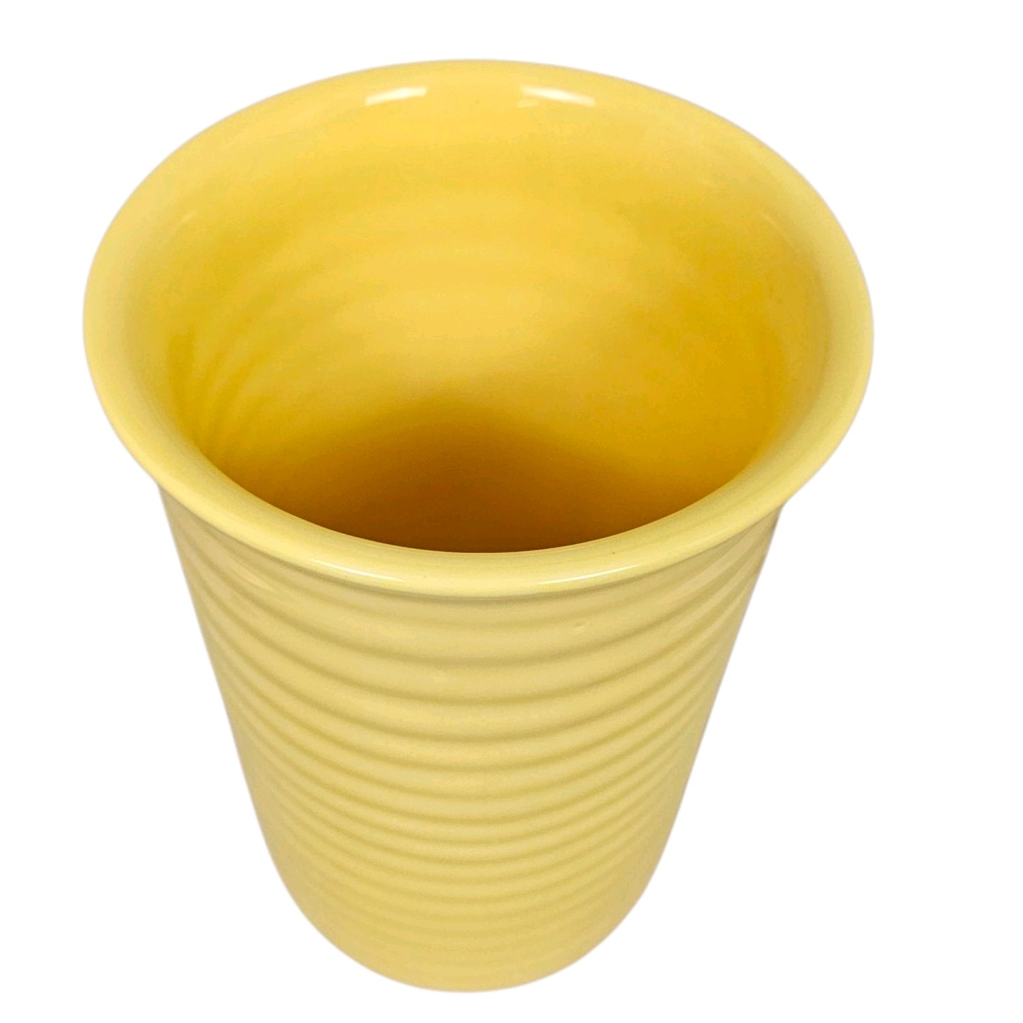 Bauer Pottery 2000 Yellow Ringware 11″ Ceramic Cylinder Vase