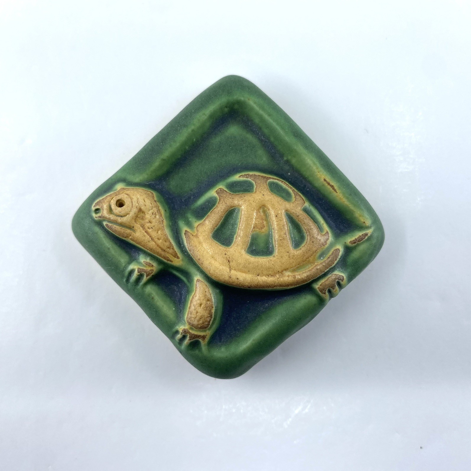 Turtle 2×2″ Ceramic Art Tile by Gretchen Kramp