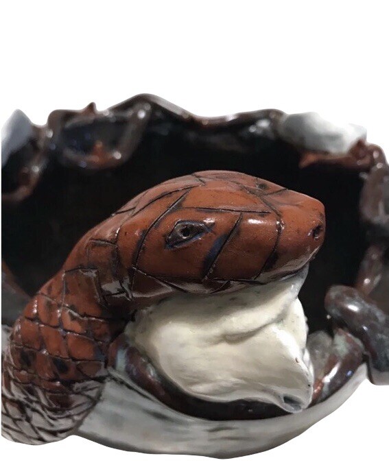 Vintage Snake Studio Art Pottery Snake Roses And Thorns