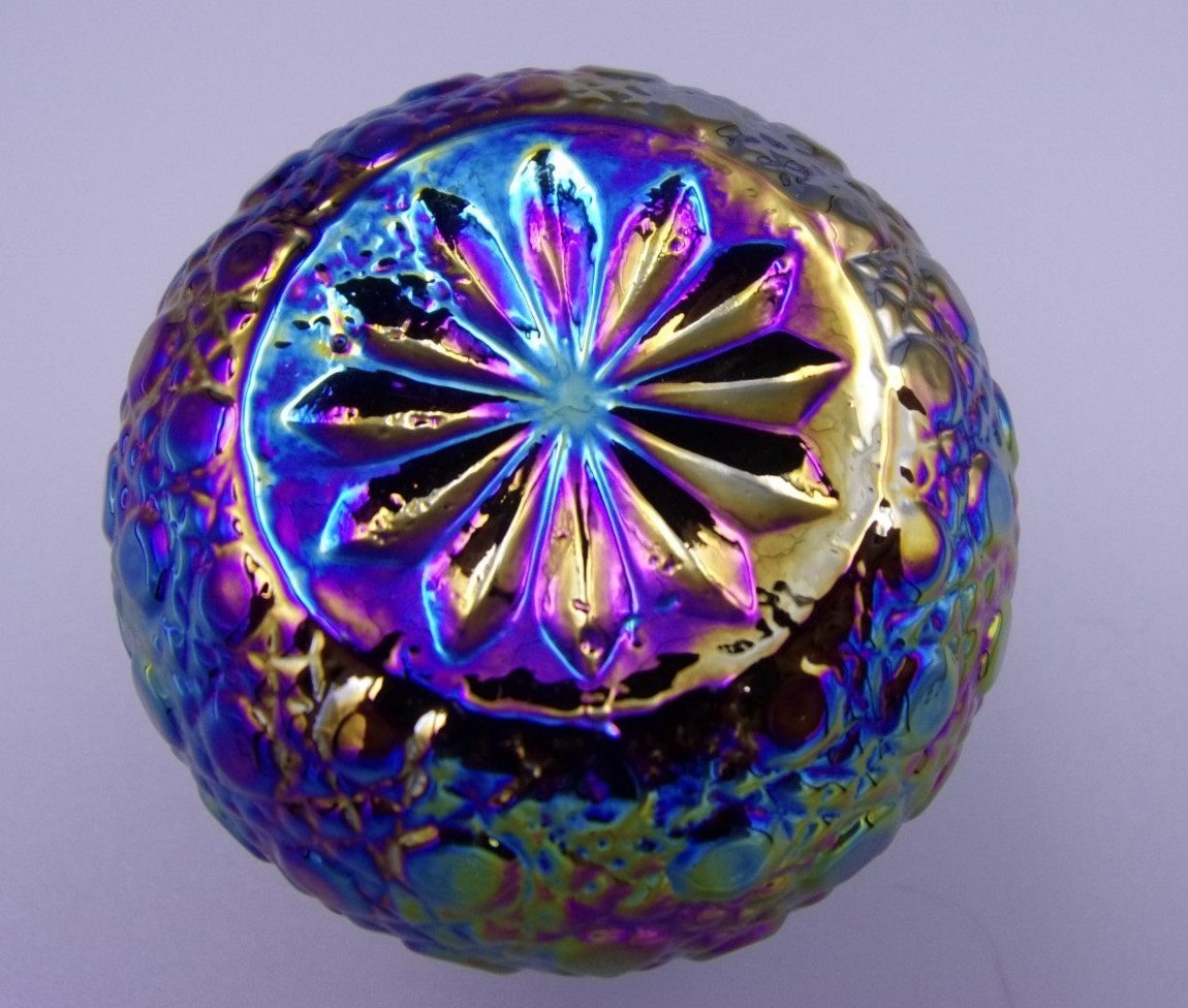 Vintage MOSSER Carnival Glass Daisy and Button Pattern Toothpick Holder